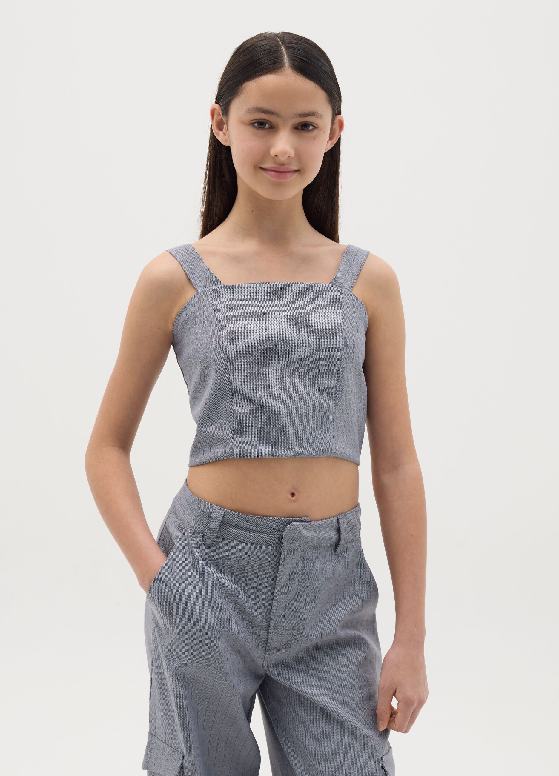 Top with striped pattern