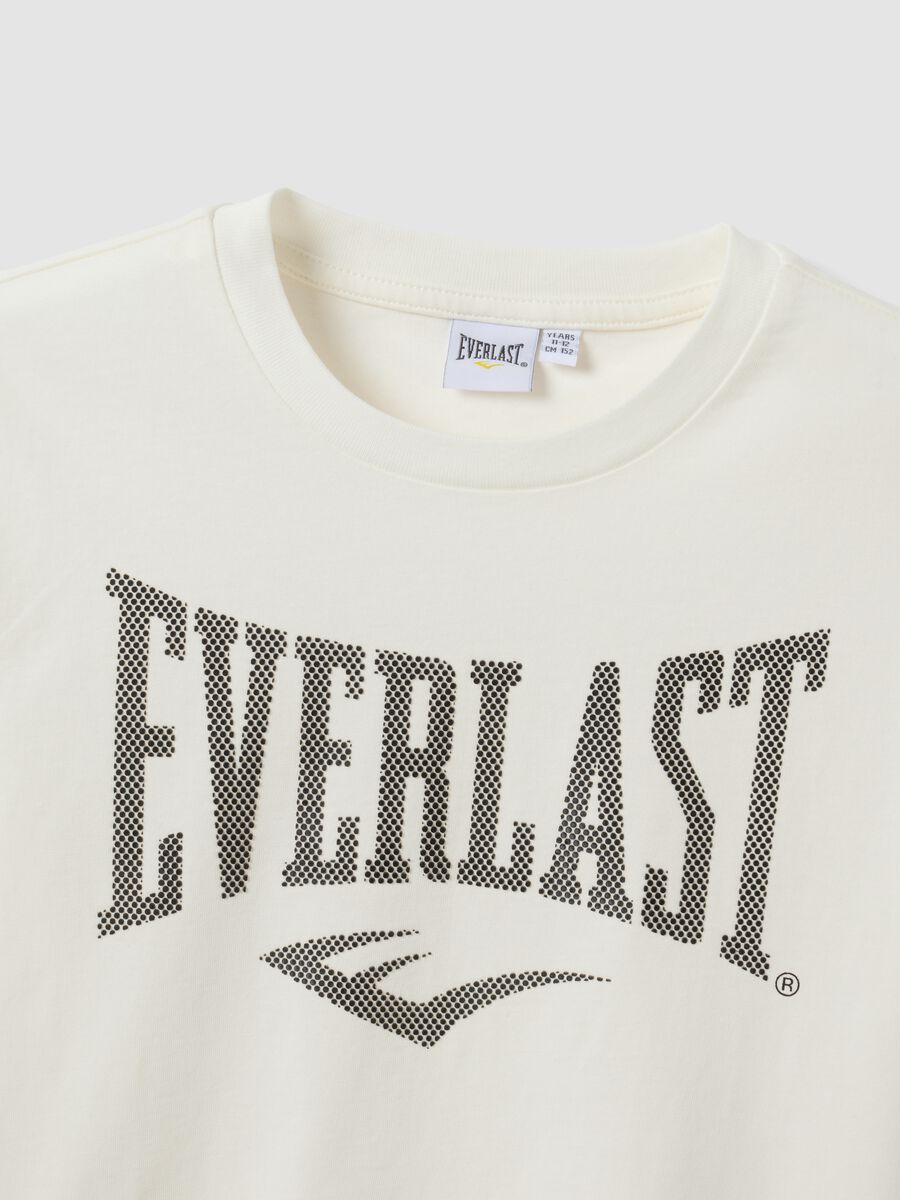 White pure cotton T-shirt with front print, regular fit for boys_2
