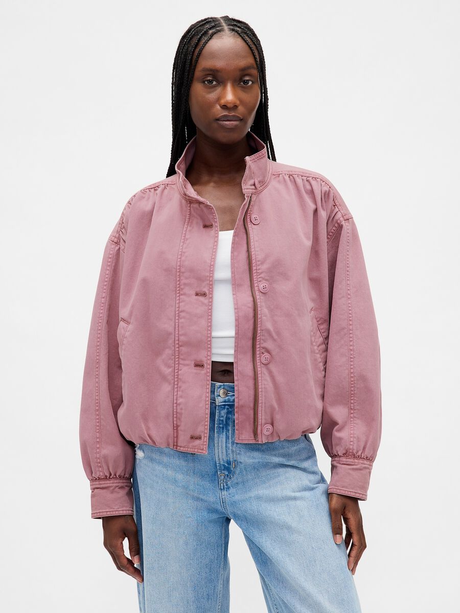 Giacca rosa in cotone snella_0