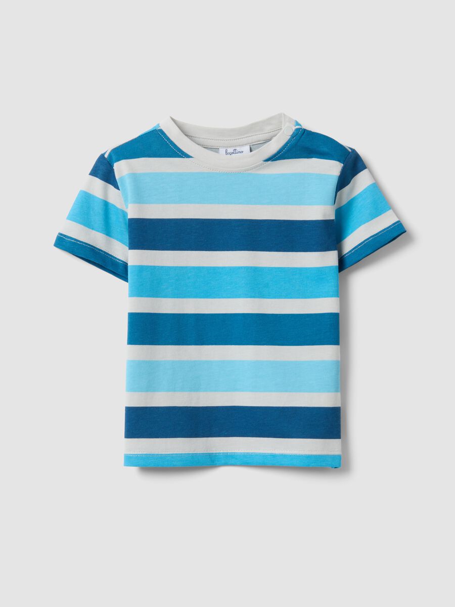 Boys&rsquo; multicolour striped pure cotton regular-fit T-shirt_0