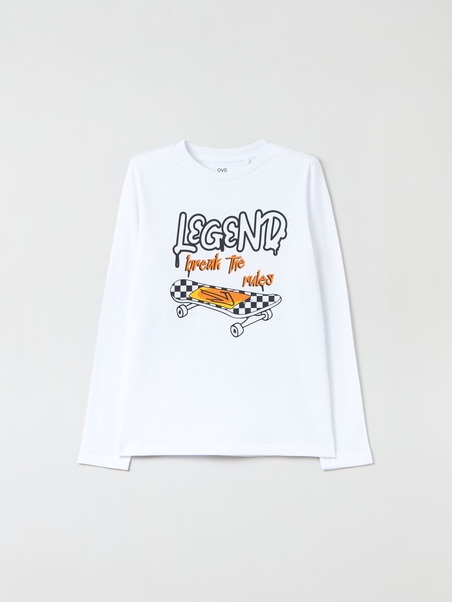 T-shirt in cotone a maniche lunghe_0