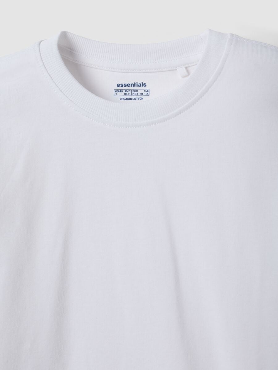 White long-sleeve T-shirt in pure organic cotton, regular fit, for boys_1