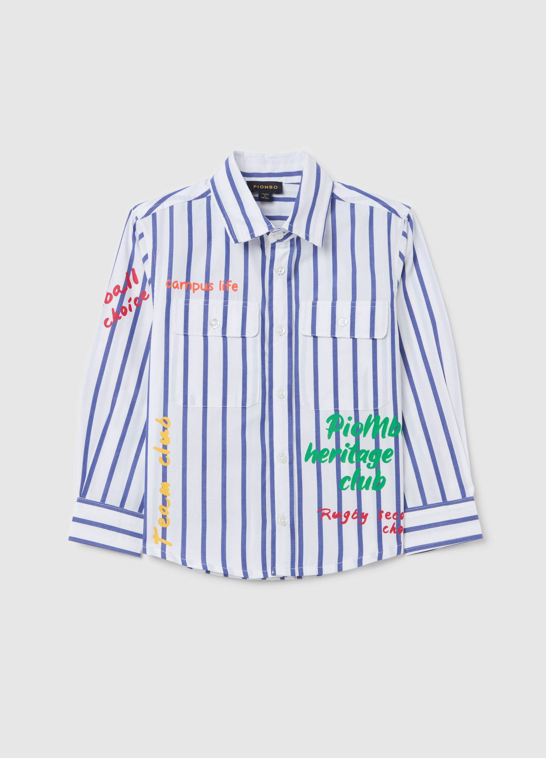 Striped shirt with lettering print