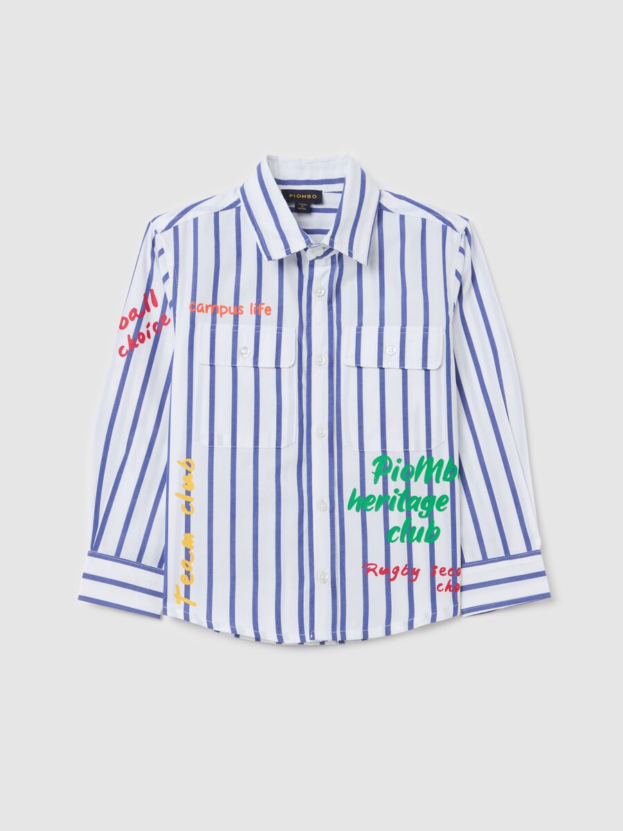 Striped shirt with lettering print_3