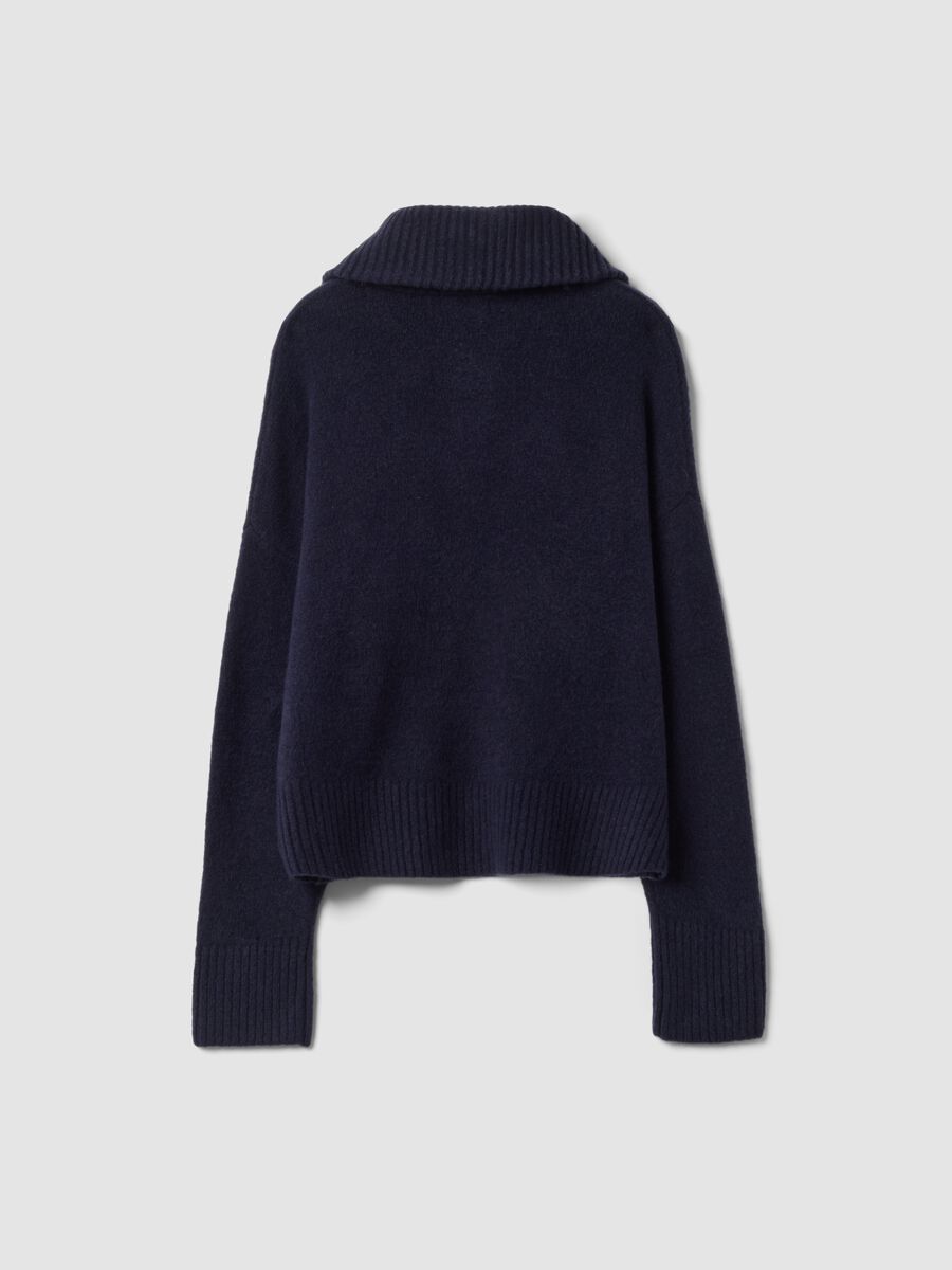 Blue stretch wool half-zip jumper_2
