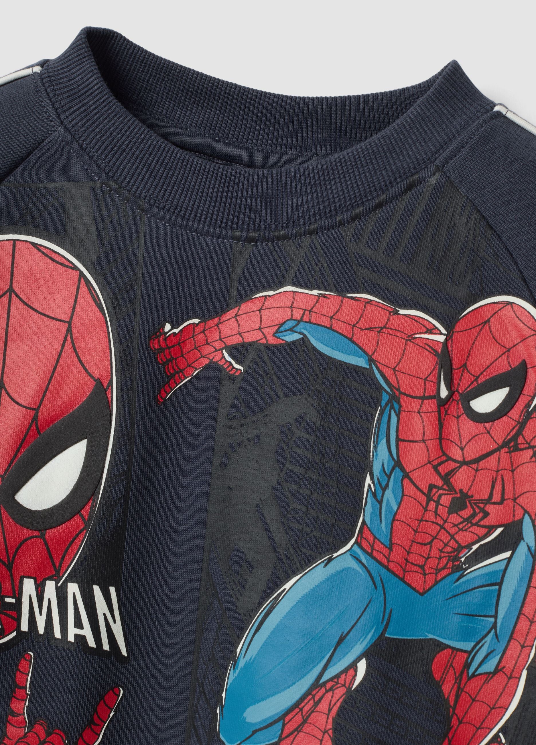 Black oversized cotton-blend Spider-Man jogging tracksuit for boys