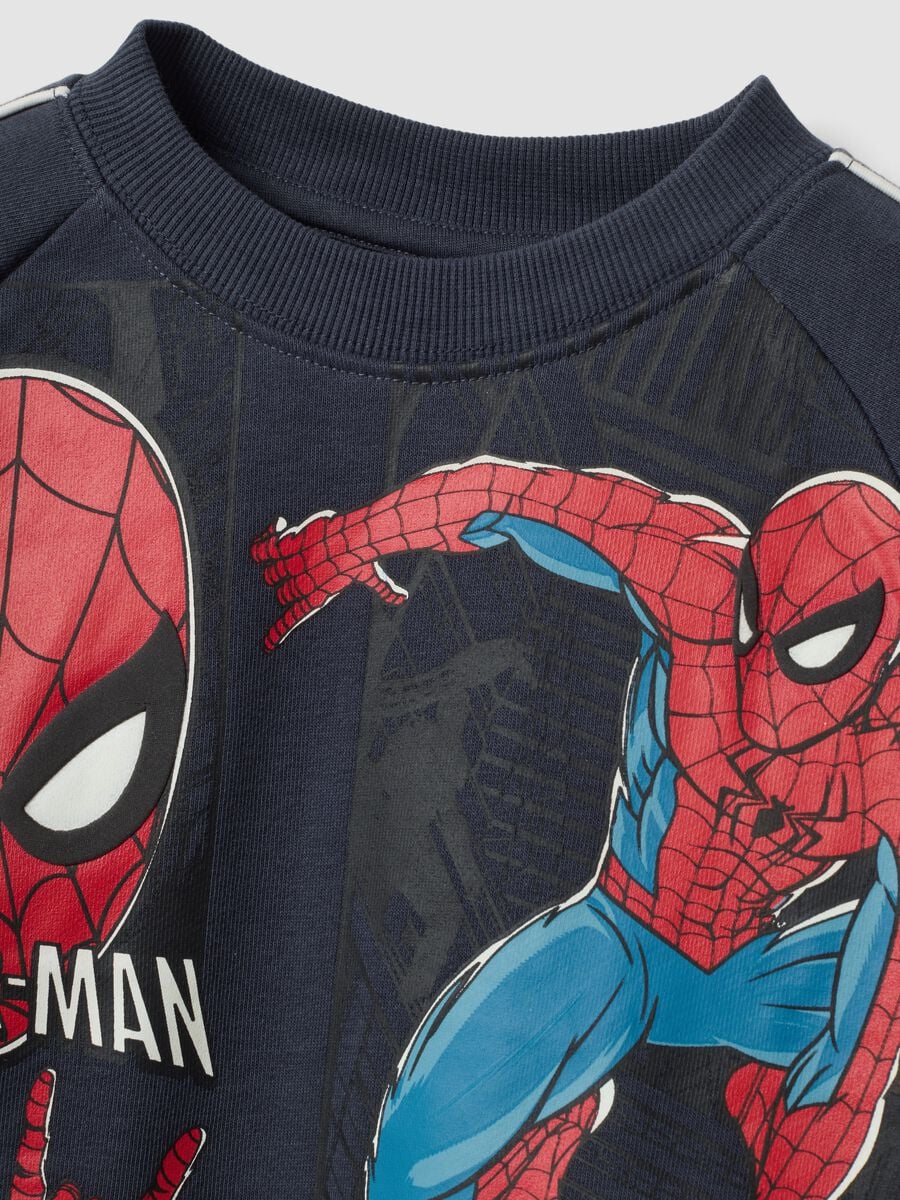 Black oversized cotton-blend Spider-Man jogging tracksuit for boys_2
