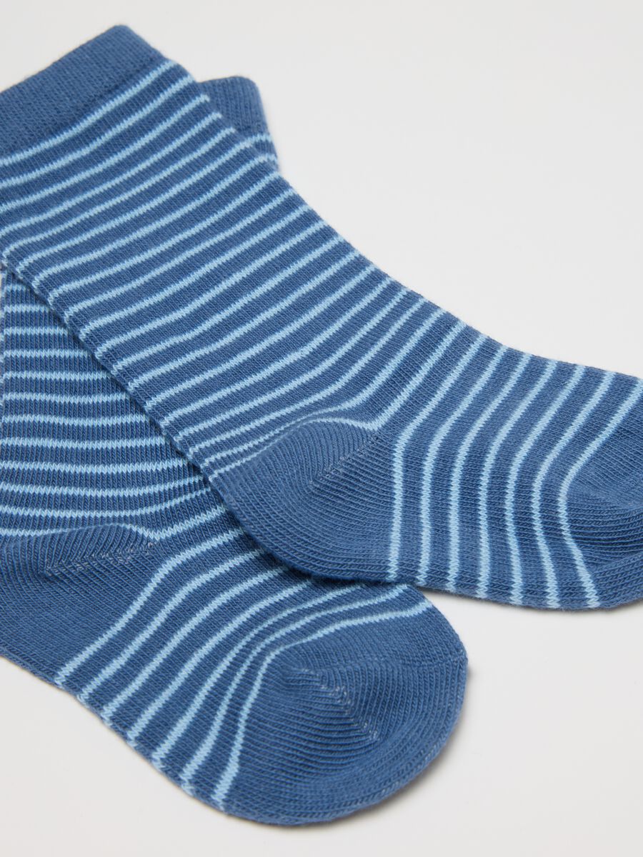 Pack of three baby socks in cotton blend multicolor stripes_2