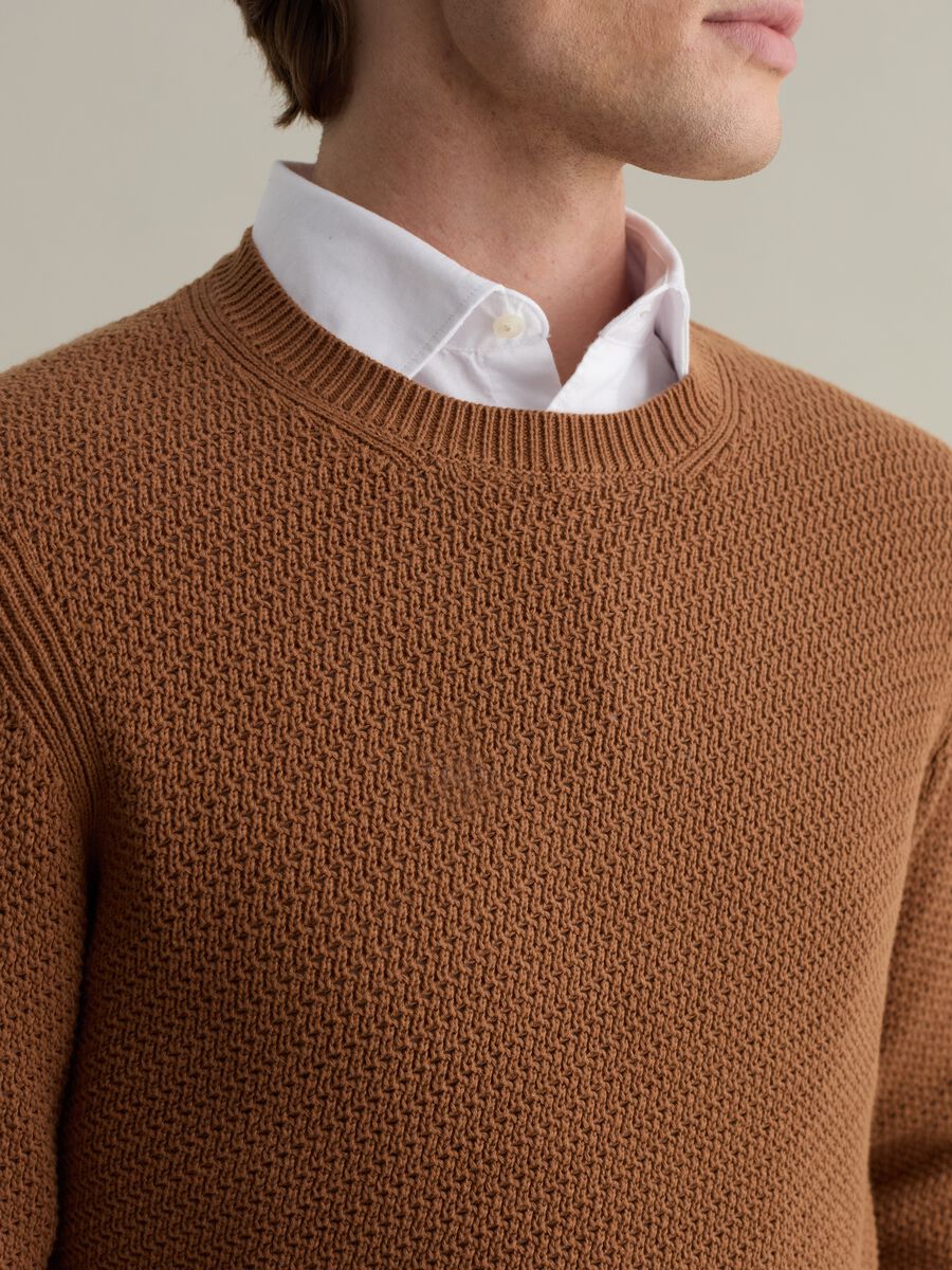 Cotton pullover with weave_3