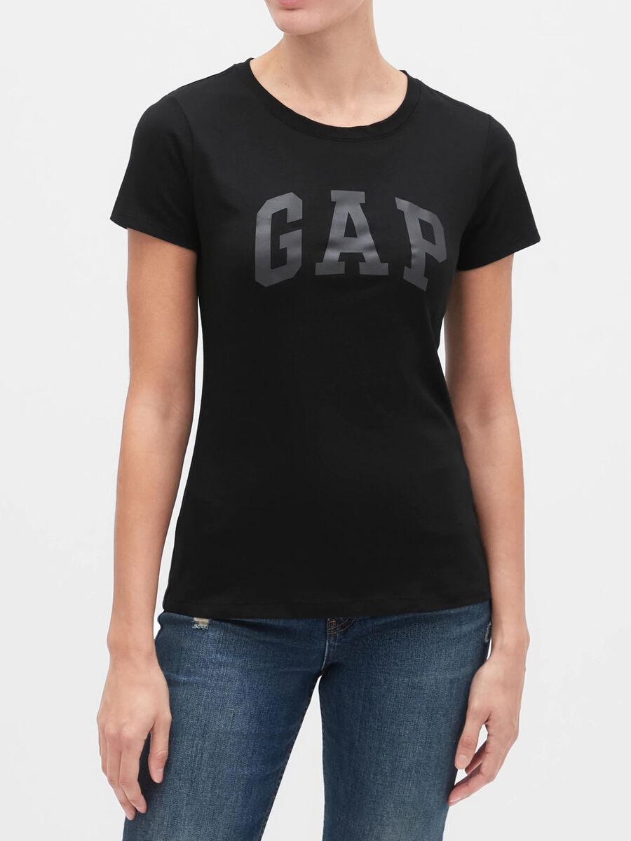 Cotton T-shirt with logo print_0