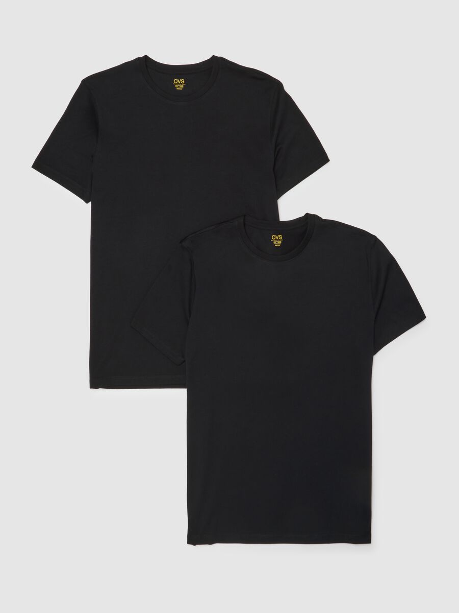 Black T-shirt in pure cotton regular fit_4