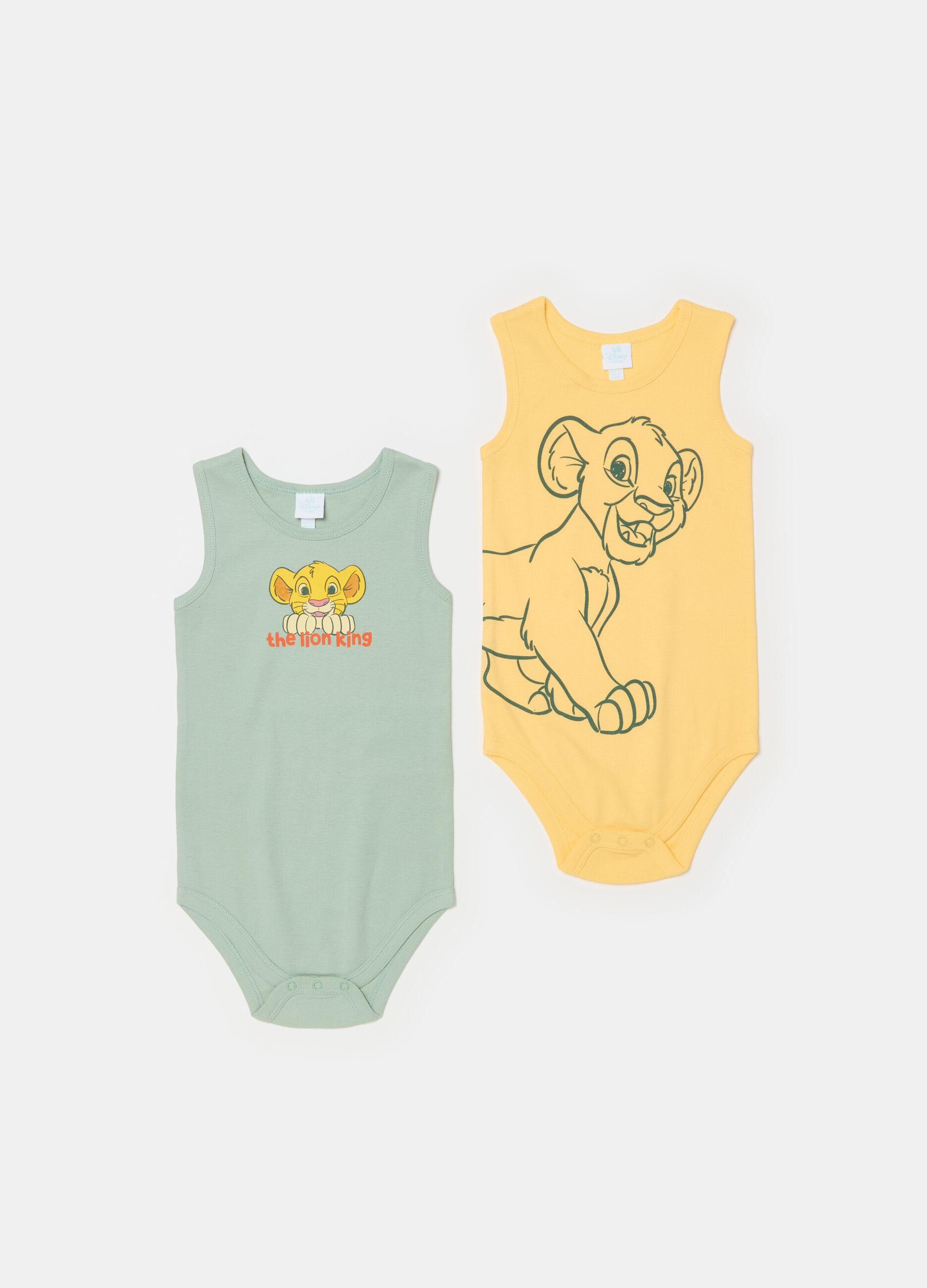 Two-pack organic cotton bodysuits with The Lion King print