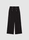 Black Flare Trousers with Buttons_4