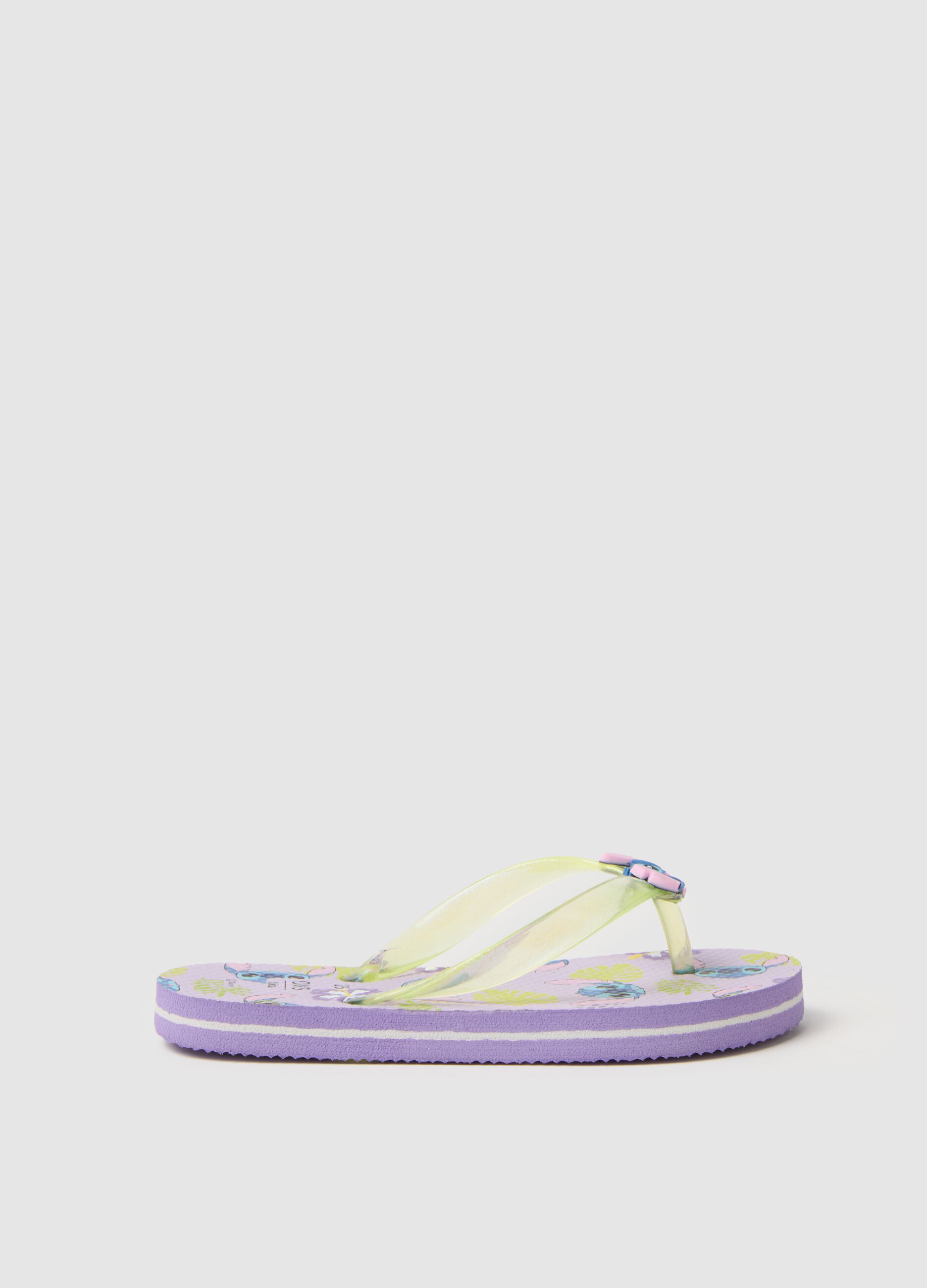 Multicolour PVC children's flip flops with Stitch