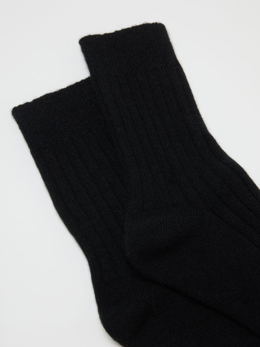 Black Socks in Wool and Cashmere_2