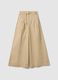 Wide leg beige stretch cotton chinos_0