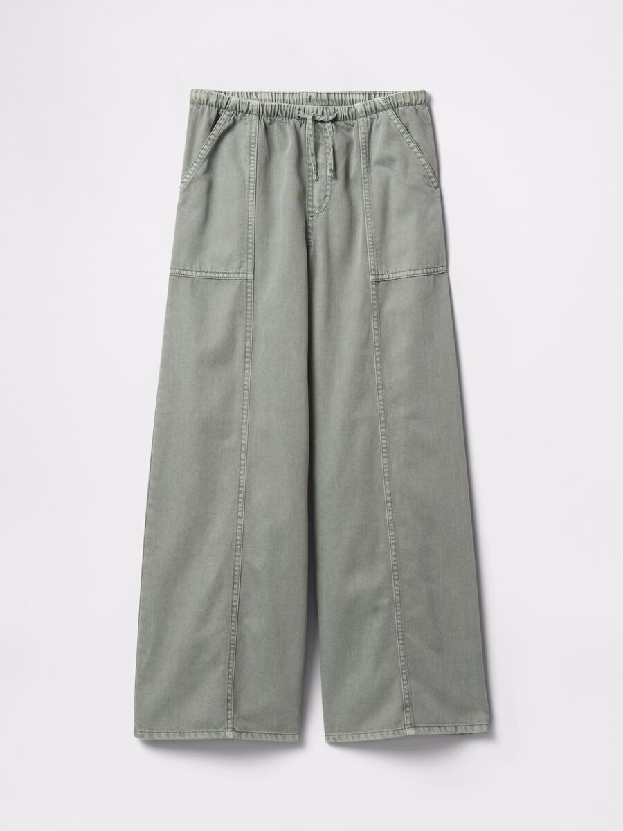 Pantaloni a palazzo in cotone e lyocell_3