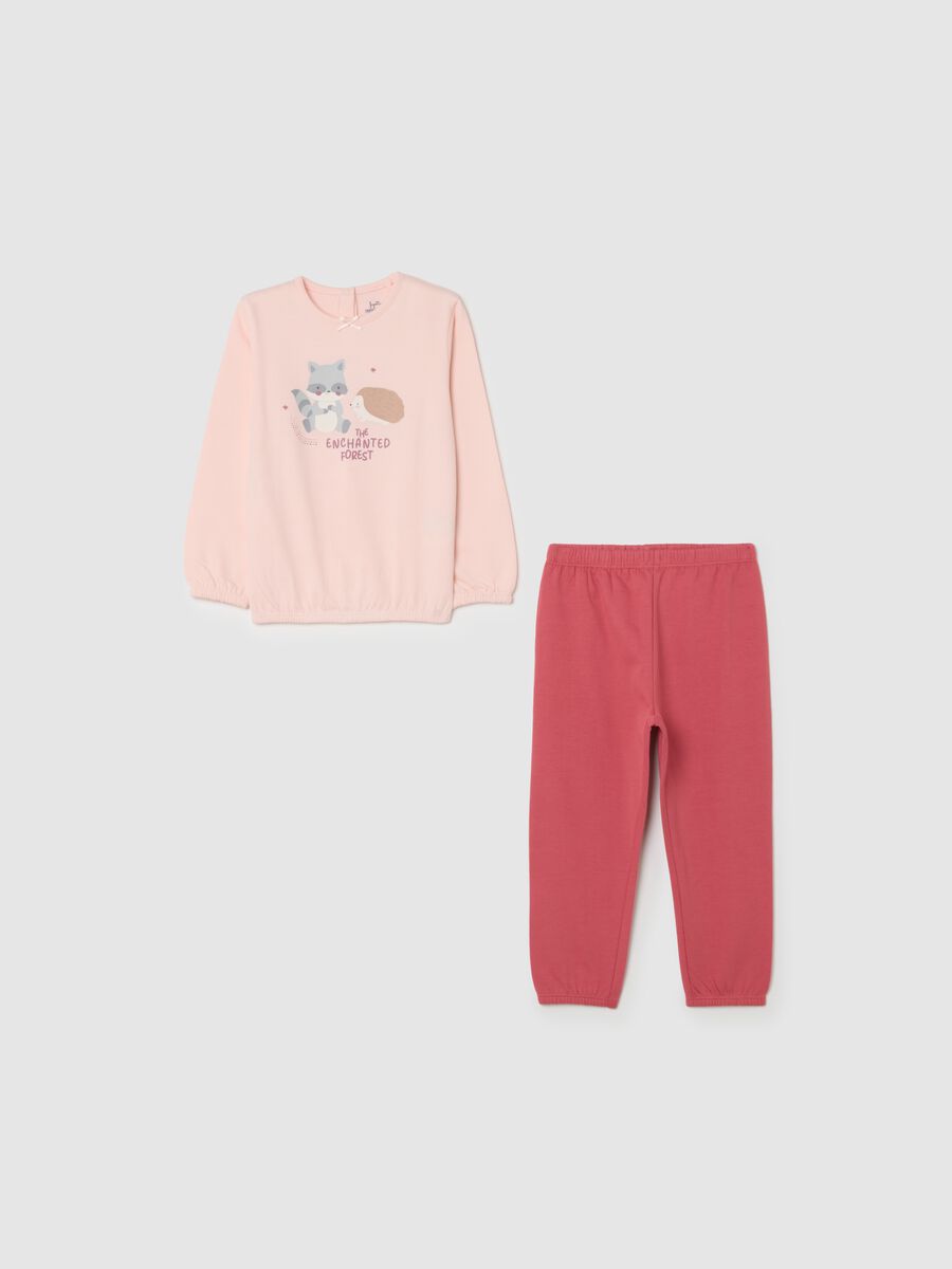 Pink Cotton Long Sleeve Pyjamas_0