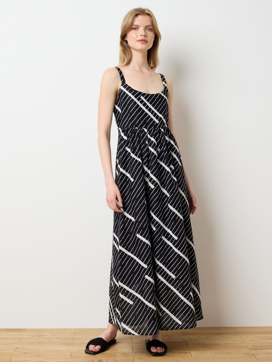 Women's long dress in pure multicoloured cotton, oversize_0