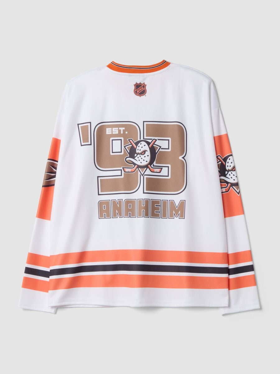 White pure cotton T-shirt with Anaheim Ducks print_2