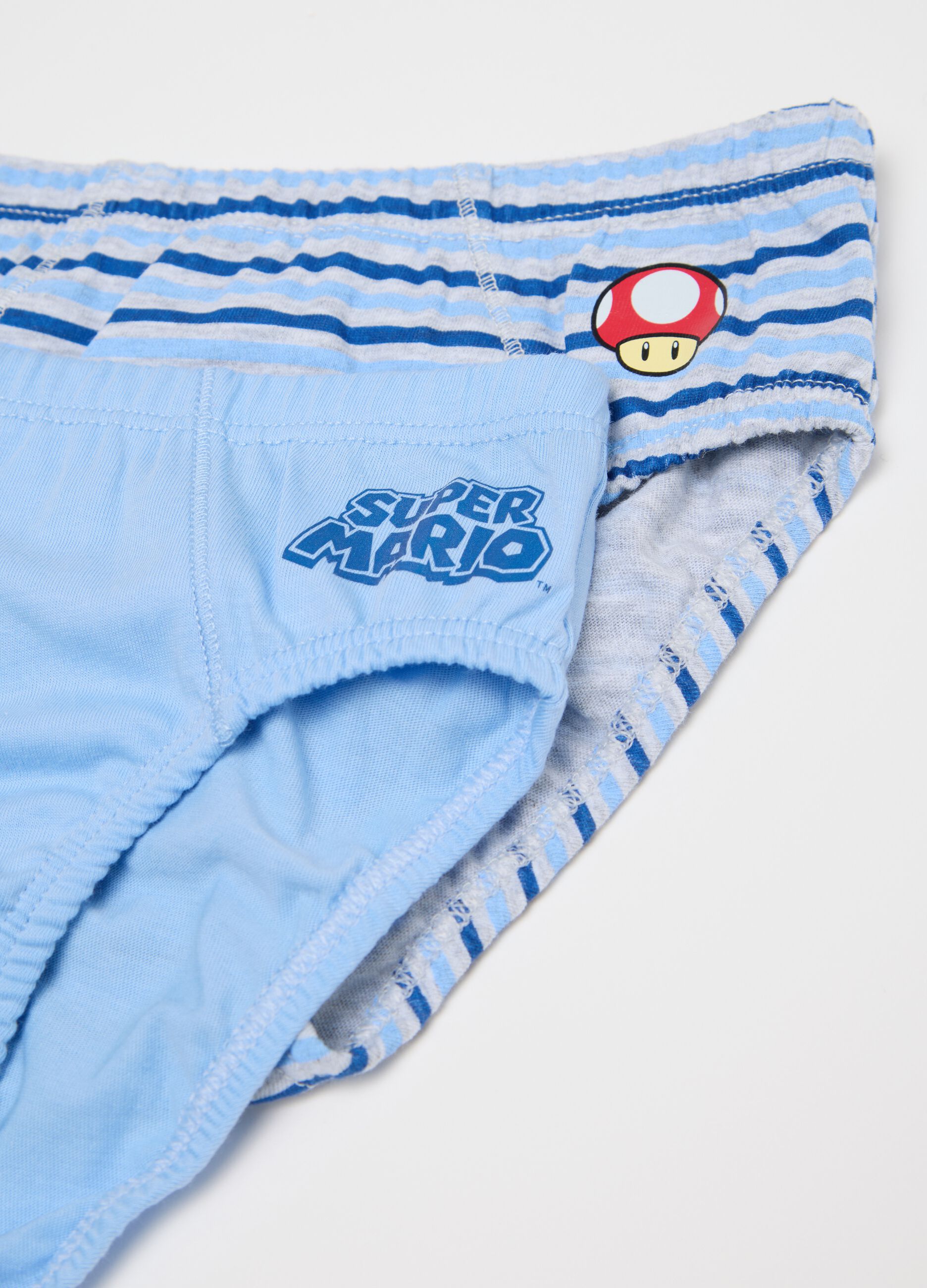 Slip da bambino in puro cotone multicolor con stampa Super Mario