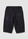 Black balloon-fit jeans in cotton and viscose blend with star print for baby girl_1