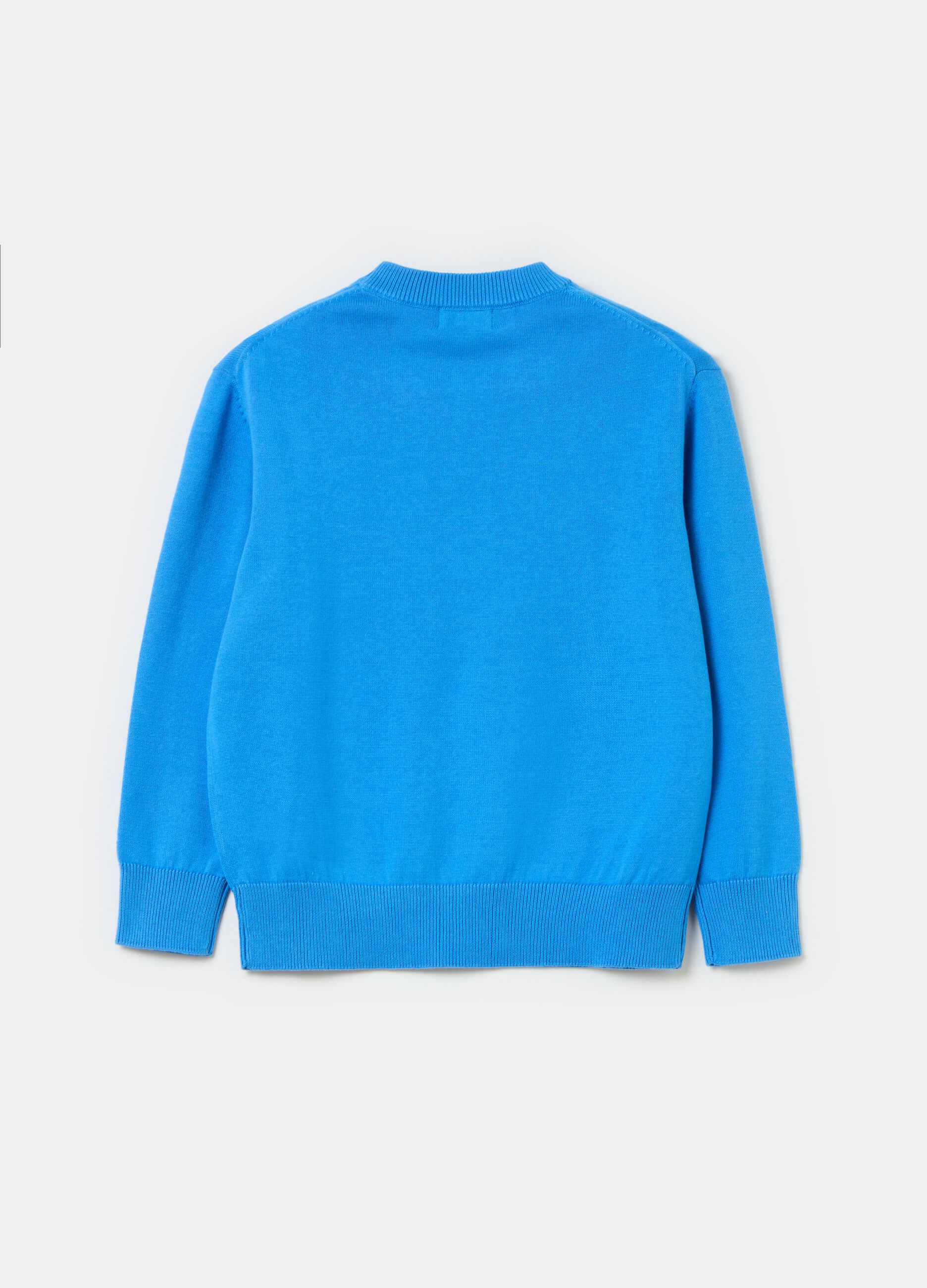 Solid colour cotton pullover