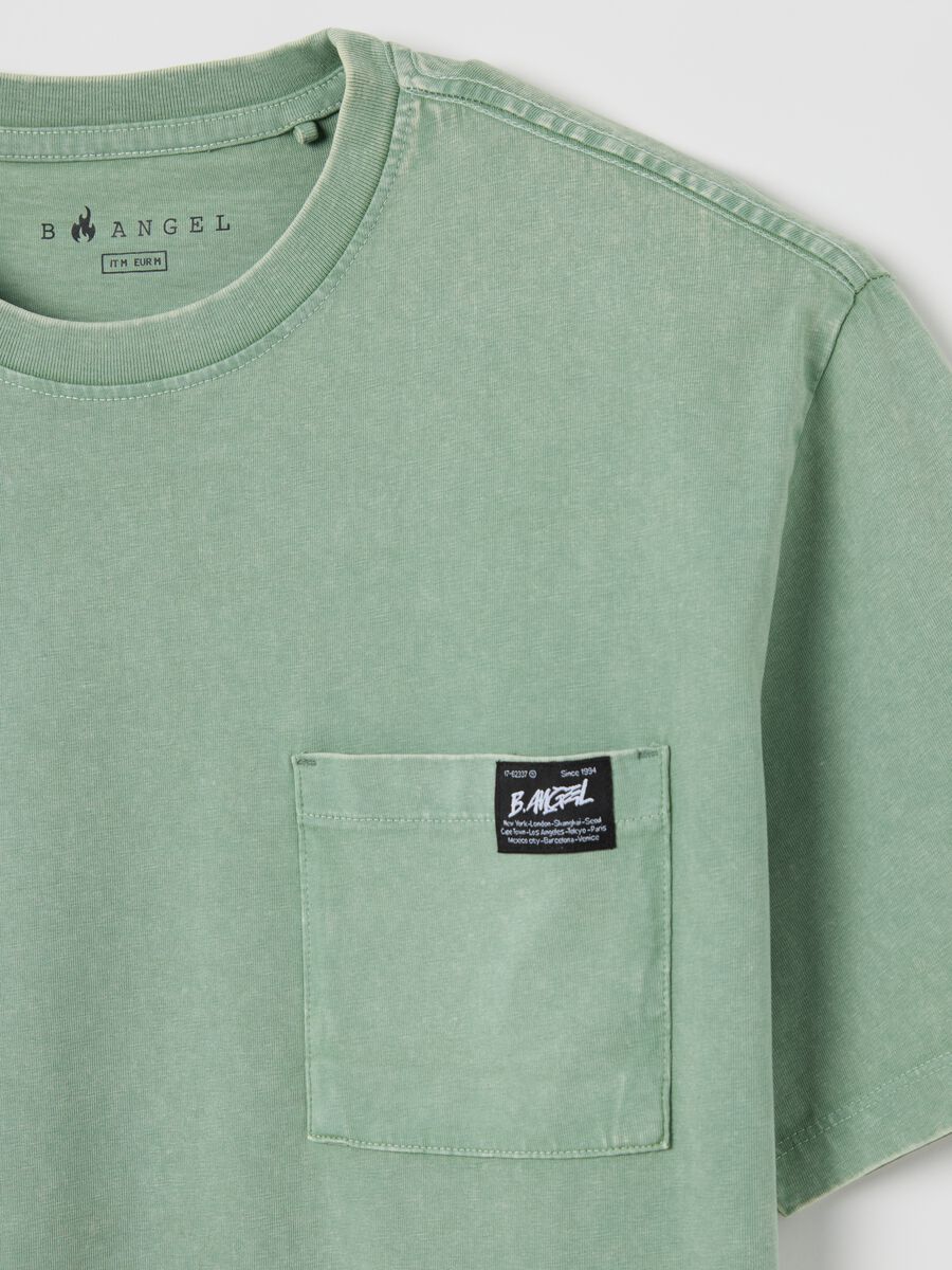 Green T-shirt with pocket in cotton by B.Angel_1