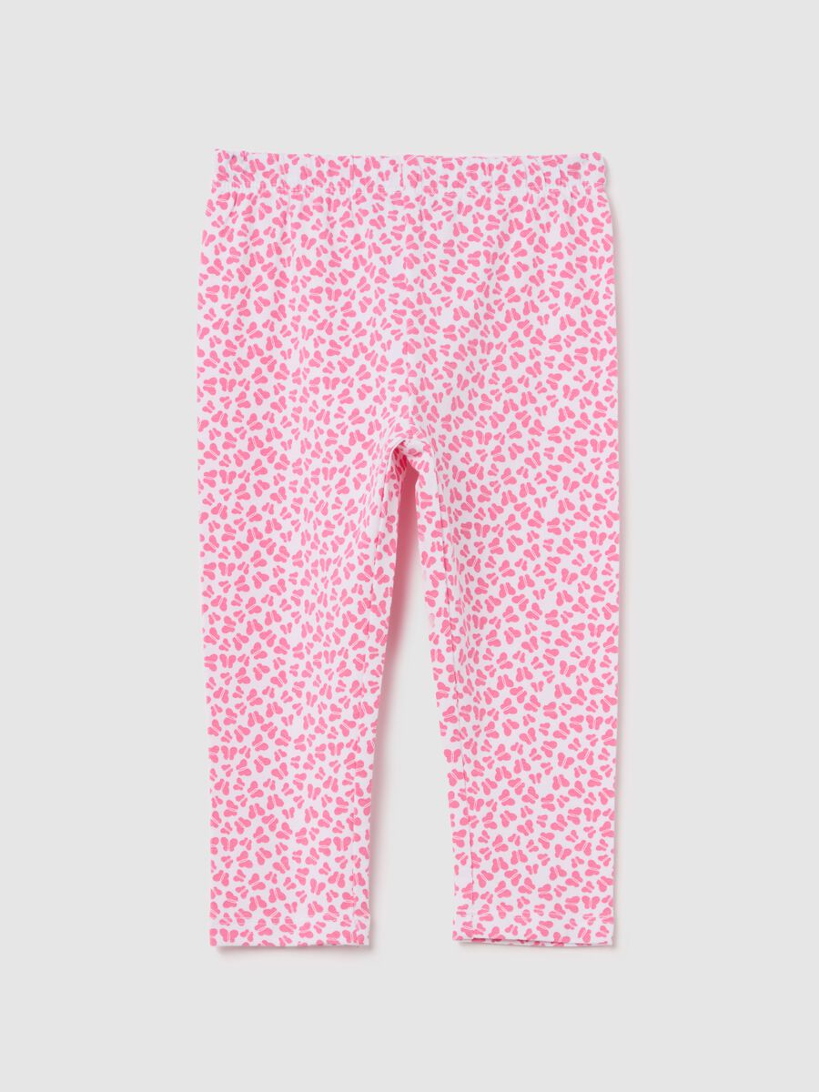 Leggings in cotone stretch con stampa _0