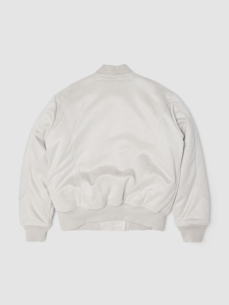 Faux Suede Bomber Jacket Light Beige_5