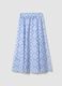 Blue organic cotton skirt with broderie anglaise embroidery_4