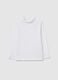 White roll-neck cotton sweater for children, regular fit_0