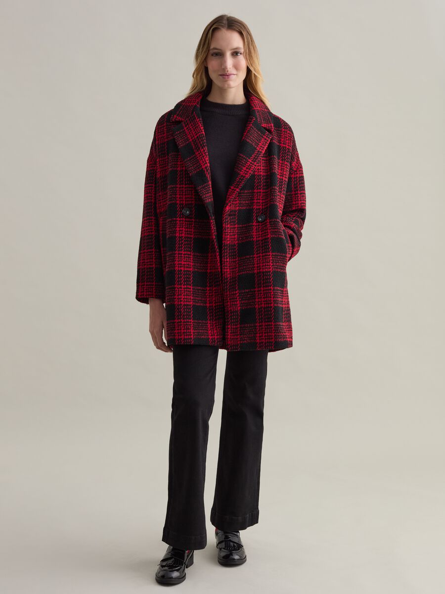 Cappotto doppiopetto in tweed check_1