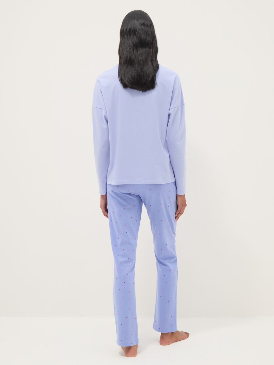 Purple pure cotton pyjamas regular fit with embroidery_2