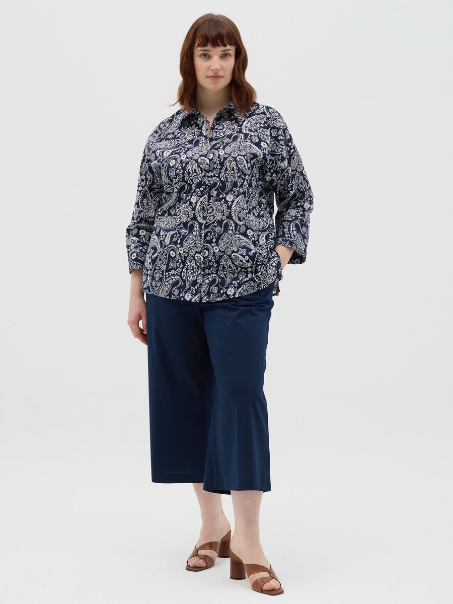 Blue paisley patterned cotton shirt_1
