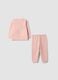 Pink organic cotton crew-neck pyjamas_1