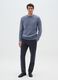 Blue chino trousers in pure cotton regular fit with pinstripes_0