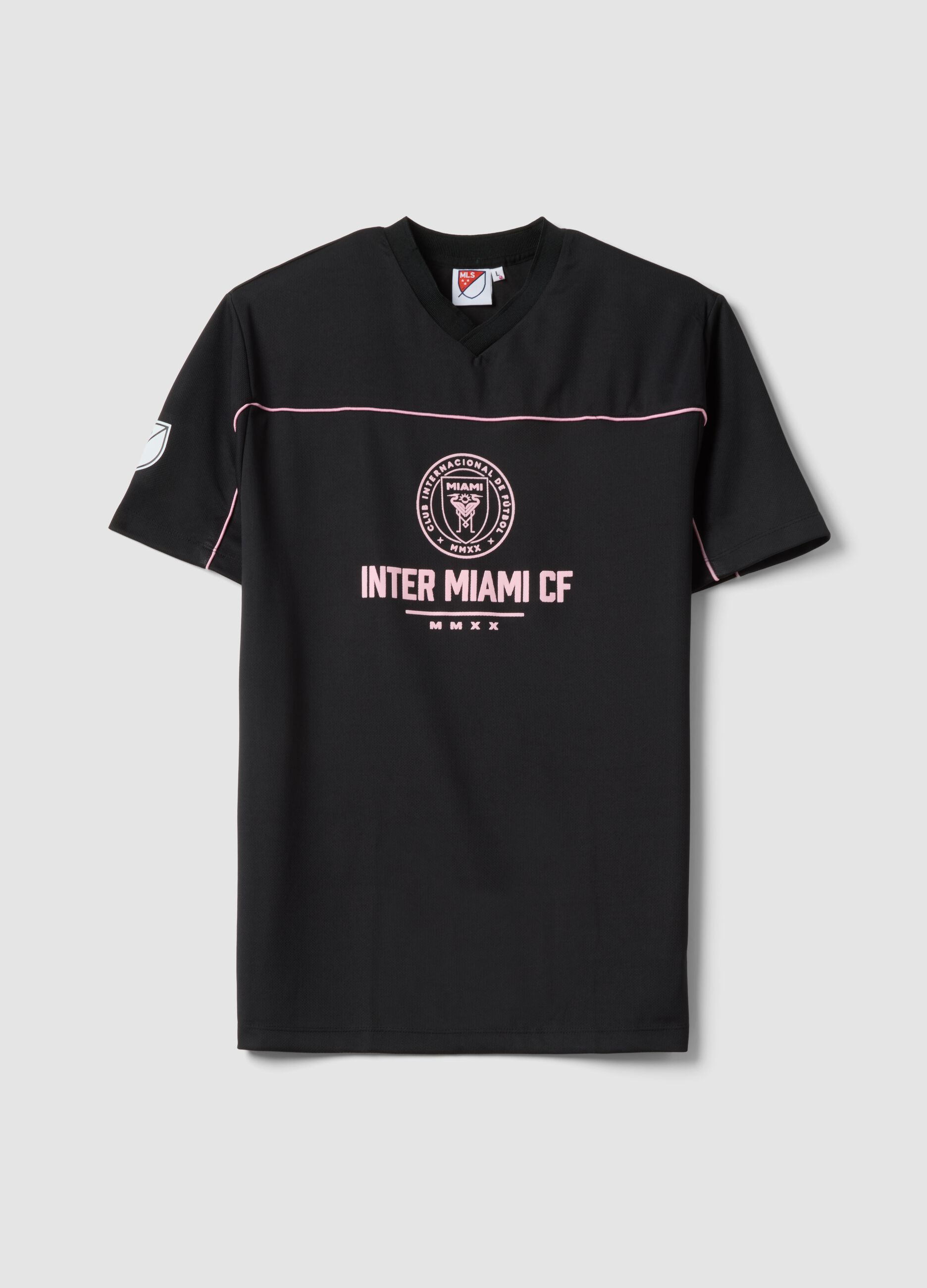 Black pure cotton Inter Miami CF regular-fit T-shirt