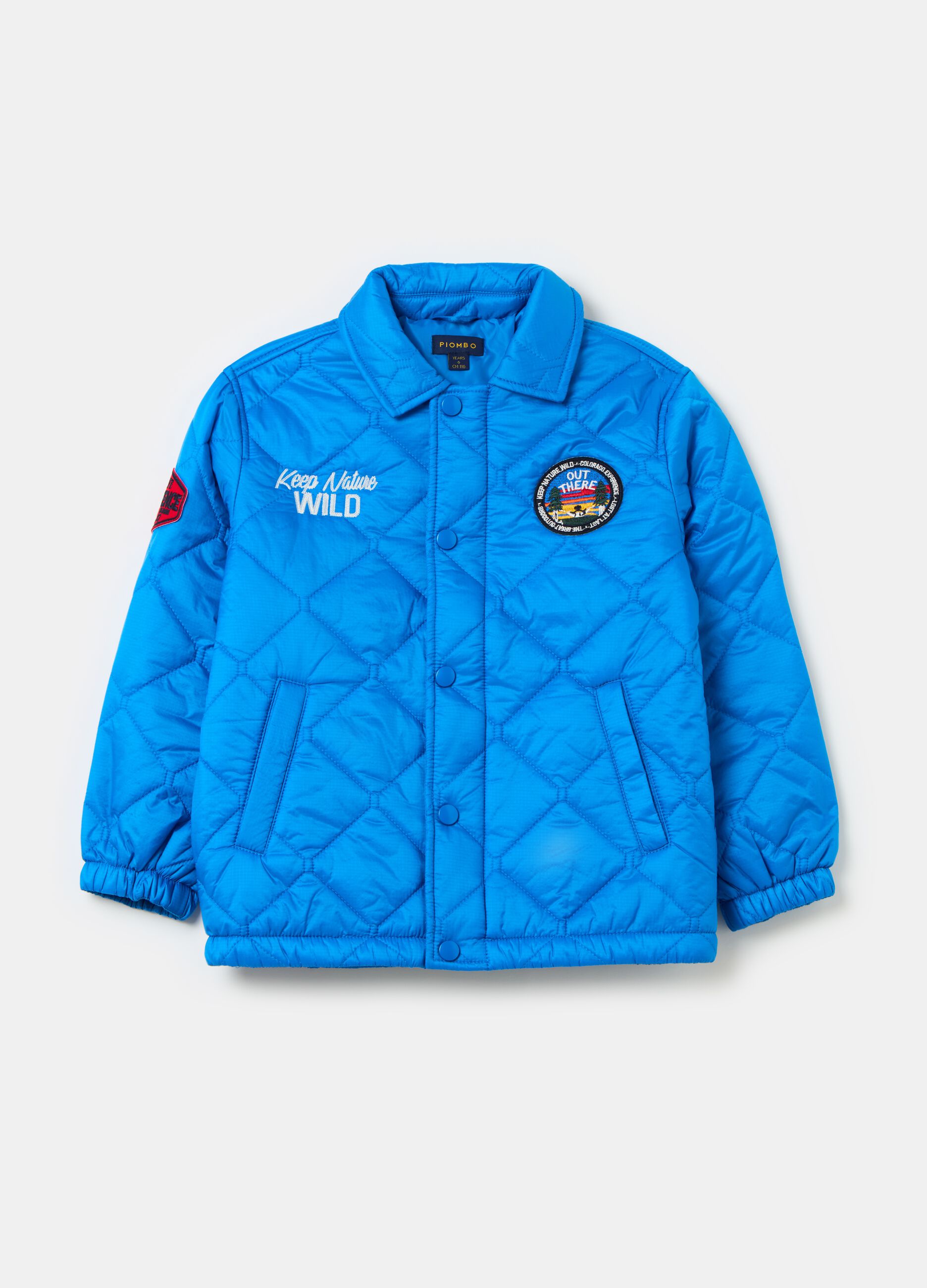 Quilted jacket with patches