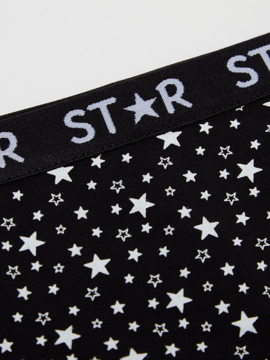 Culotte in cotone stretch con stampa stelle _3