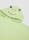 Green pure cotton baby beach poncho with hood_2
