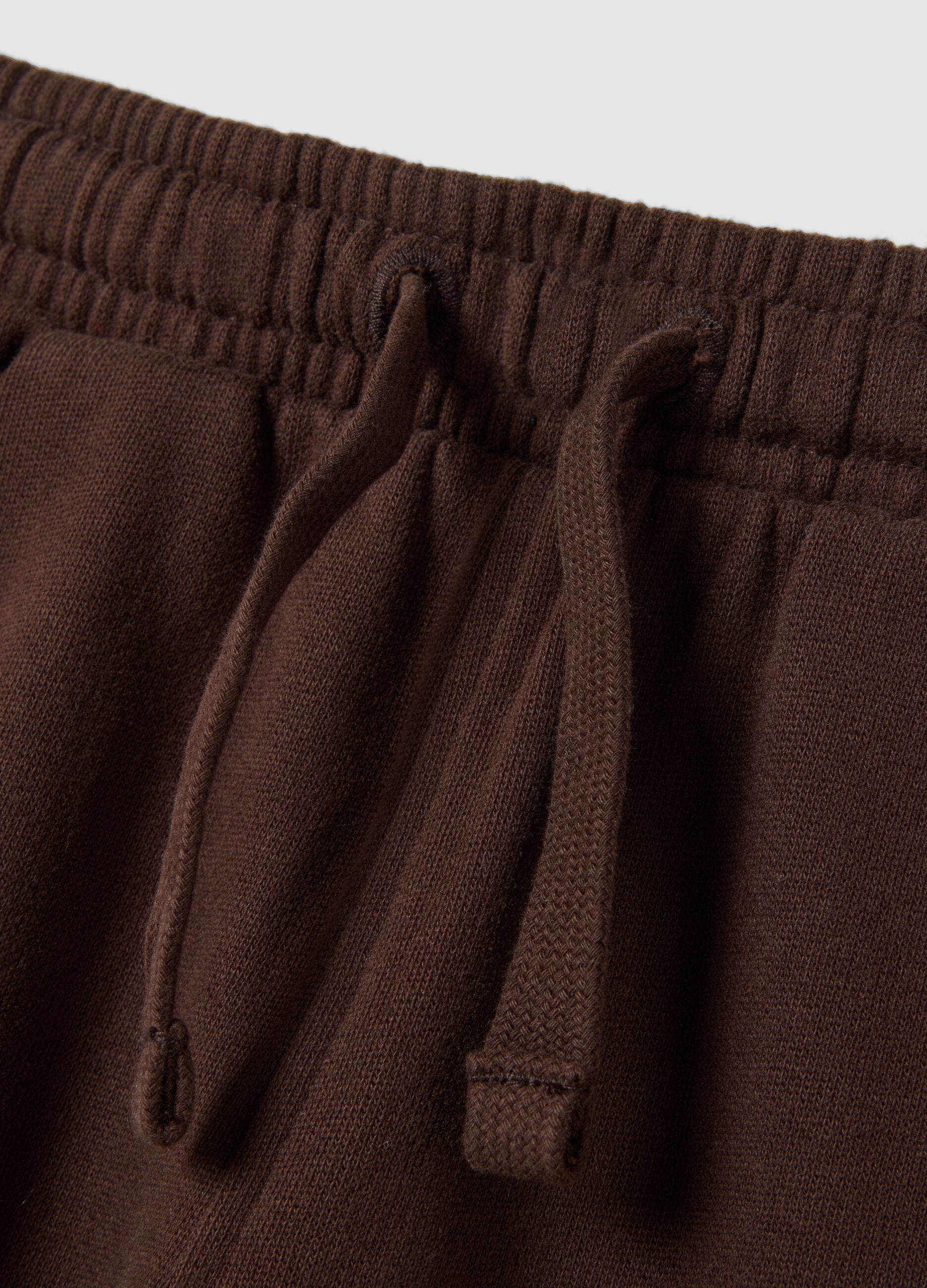 Pantaloni jogger marrone in puro cotone organico