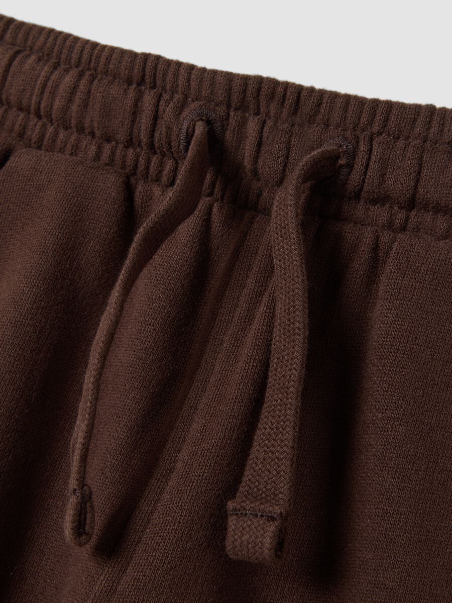 Pantaloni jogger marrone in puro cotone organico_2
