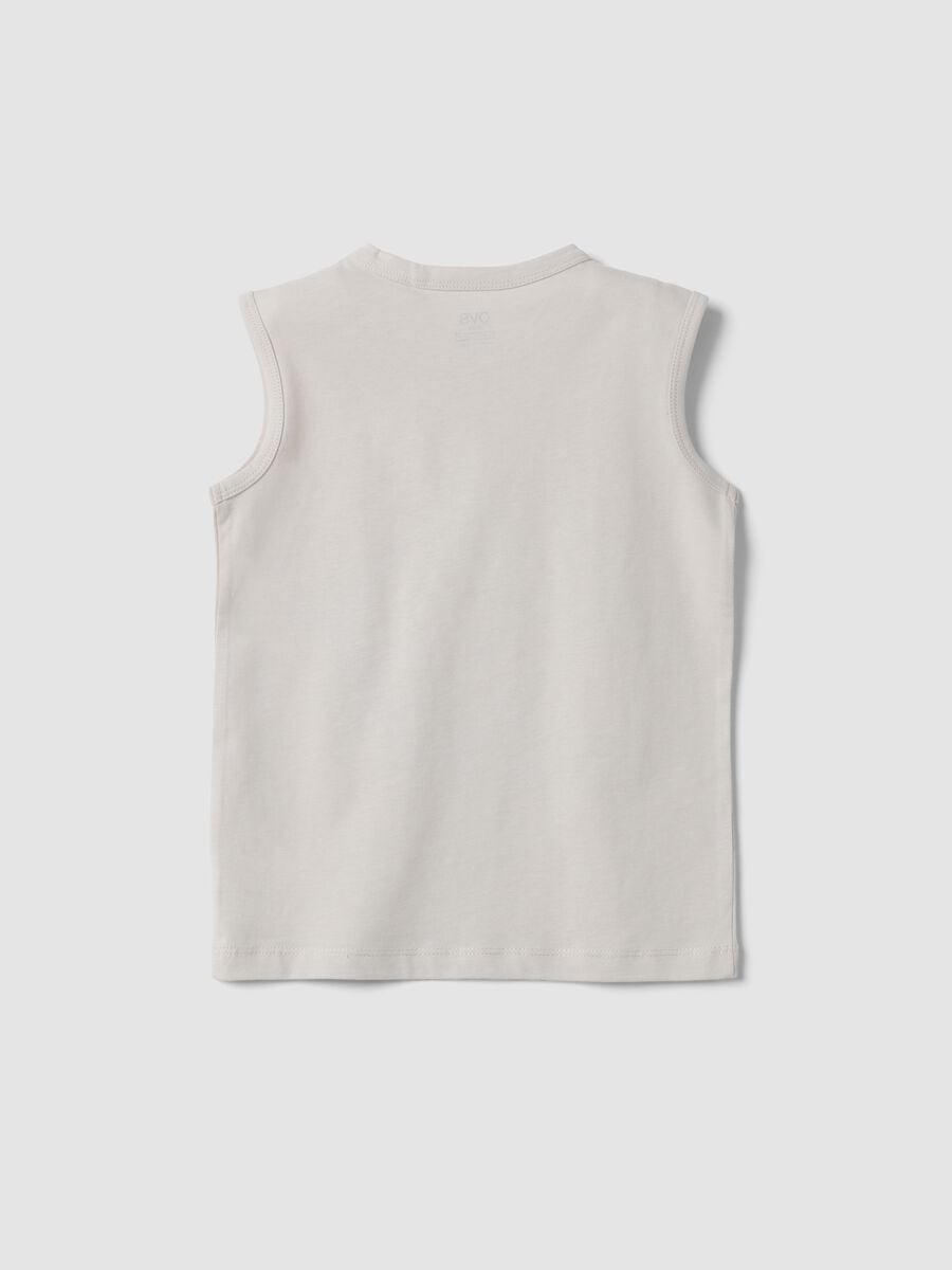 White pure cotton vest top with surf print_1