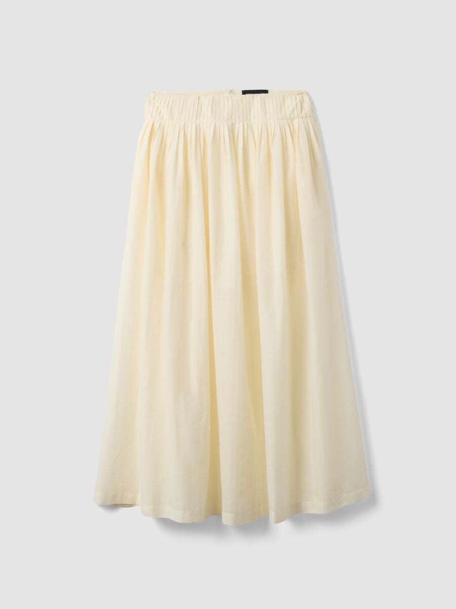 Gonna midi beige in puro cotone_4