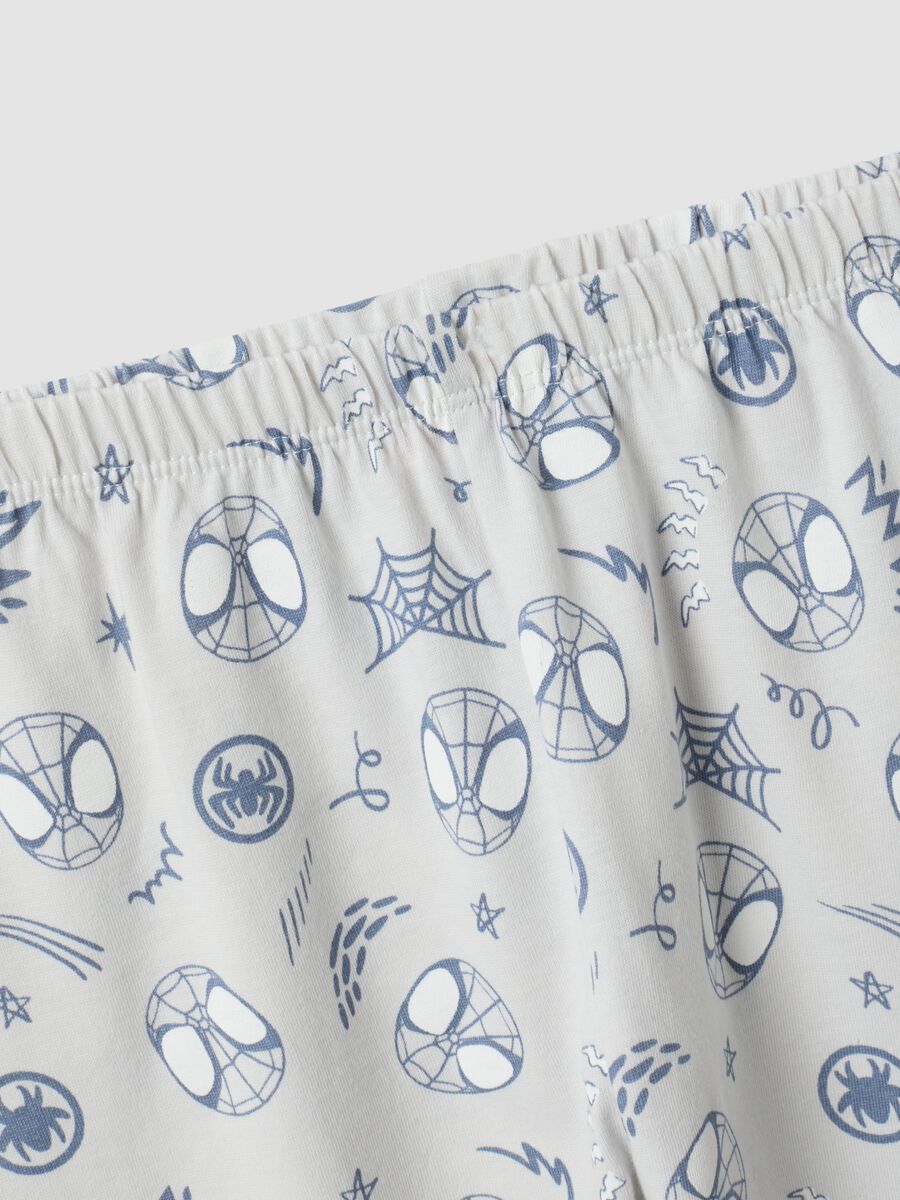 Pigiama grigio in puro cotone organico con stampa Spidey per neonato_3