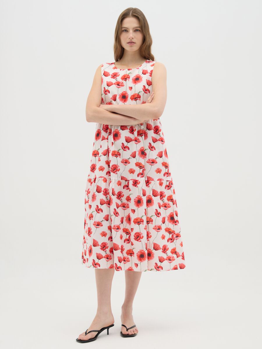 Women's Long Multicolour Cotton Dress Regular Fit_0