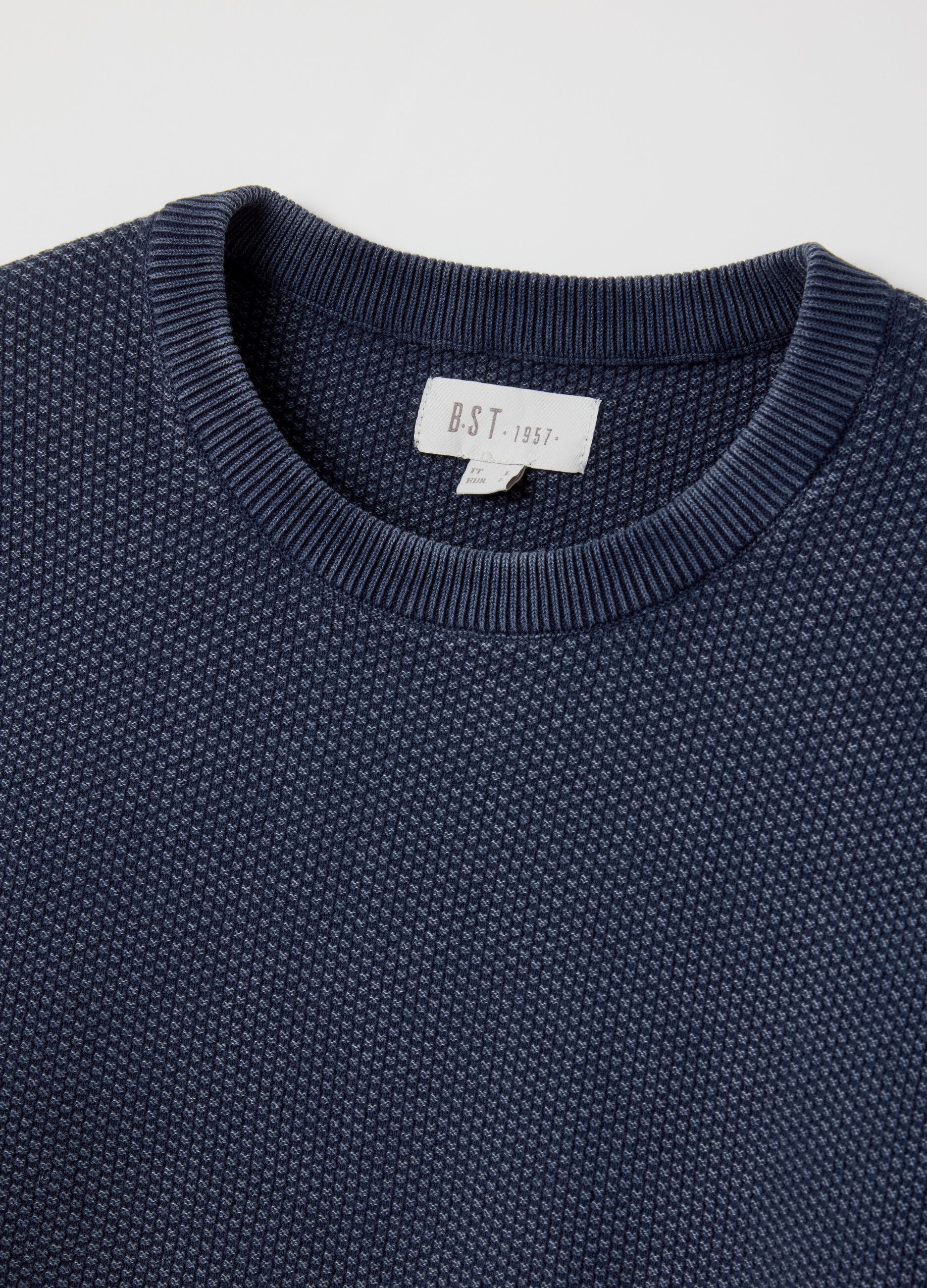 Blue knit cotton jumper