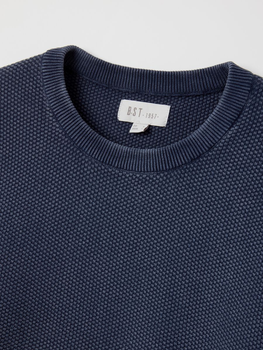 Blue knit cotton jumper_5