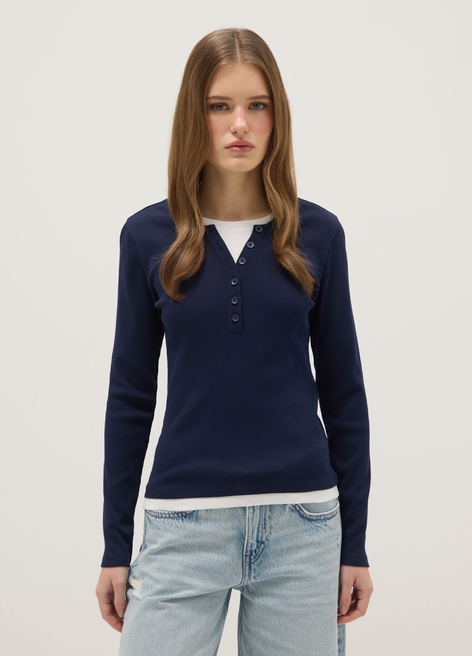 Multicolour long sleeve pure cotton regular fit sweater